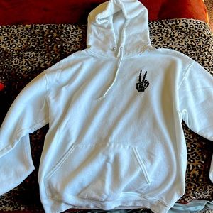 Bowery Skeleton White Sweatshirt